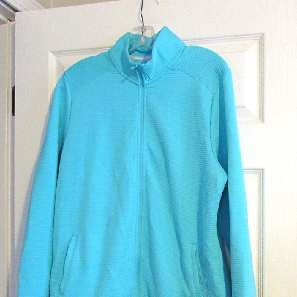 Women's ADIDAS GOLF Blue Ribbed Polyester Jacket  Size XL